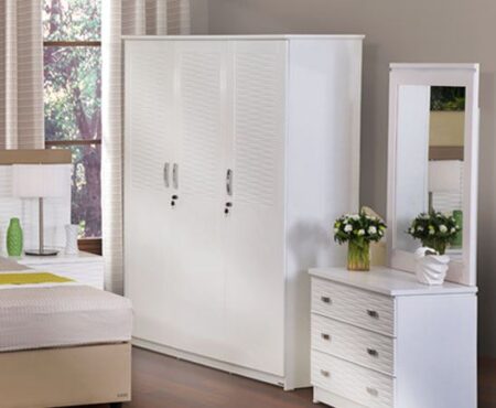 Ivory 3 Door Wardrobe