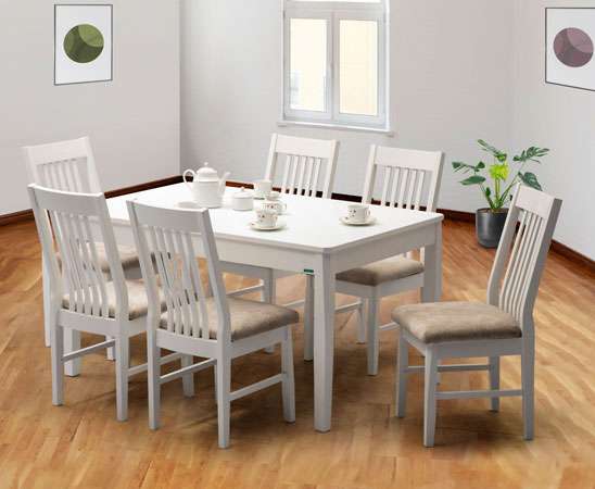 Caplin Dining Suite (White)